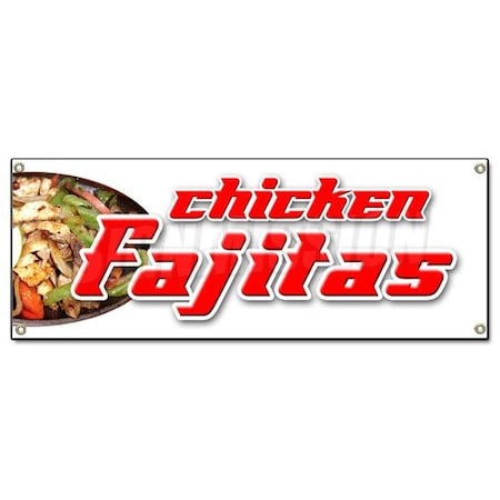 Signmission CHICKEN FAJITAS BANNER SIGN beef steak mexican tex-mex food tortillas salsa B-Chicken Fajitas